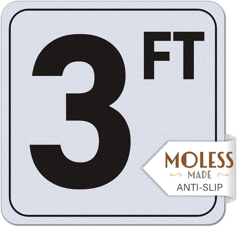 MOLESS 3FT Pool Depth Marker Stickers – 6x6″ Anti-Slip Vinyl Tile Stickers for Swimming Pool Safety Signs, Adhesive Pool Depth Markers for Decks, 3 FT (1 Pack) - Image 1